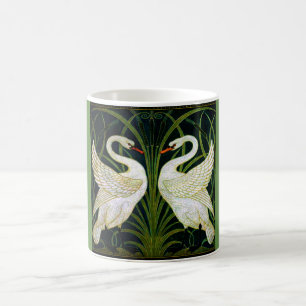 Café Taza doble de la obra clásica del cisne de Nouvea