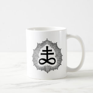 Café Taza doble del blanco de Sigil del azufre de