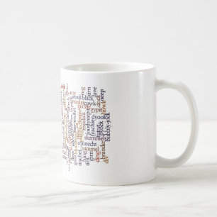 Café Taza dórica con la nube de la palabra