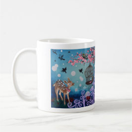 Café Taza dual de las pinturas de Josephine DeFrancis