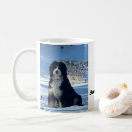 Café Taza elegante de Bernedoodle de perro en una colin