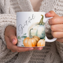 Taza Elegante de Calabaza Rústica Agradecida con L