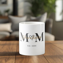 Taza Elegante Personalizada con Nombre de Mamá y A