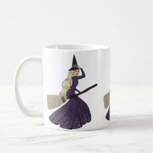Café Taza elegante rubia de la bruja