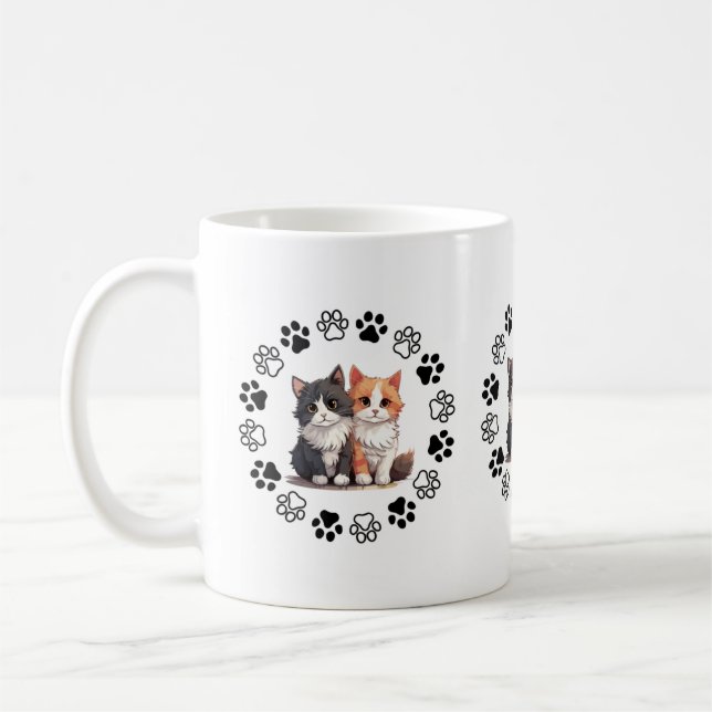 Café Taza encantadora con tema de gato (Izquierda)