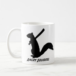 Café Taza enojada de la ardilla (negro)