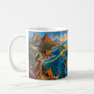 Café Taza épica del mundo conectado a través de contine