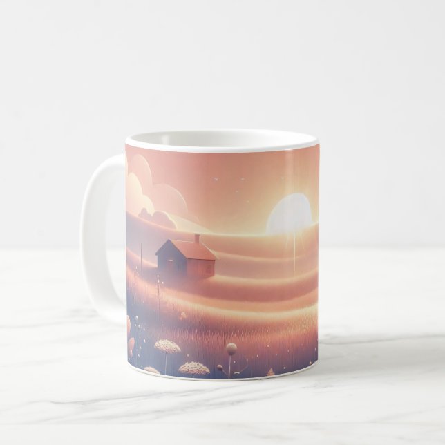 Café Taza Escena de Atardecer Soñador (Anverso izquierdo)