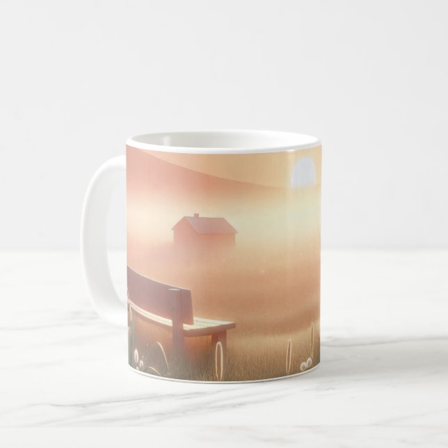 Café Taza Escena de Atardecer Soñador (Anverso izquierdo)