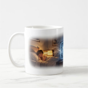 Café Taza Escena de Viaje Nocturno Estrella de Radio Su