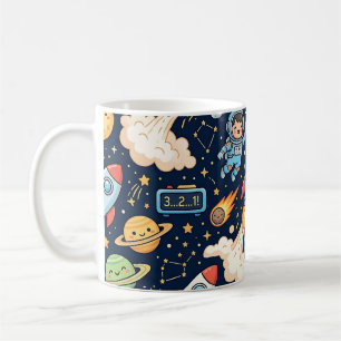 Café Taza Espacial de Cuenta Regresiva de Cohete