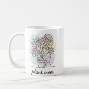 Café Taza estética con salpicaduras de acuarela para ma