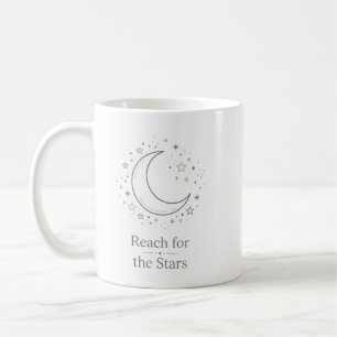 Café Taza estética de la luna para alcanzar las estrell