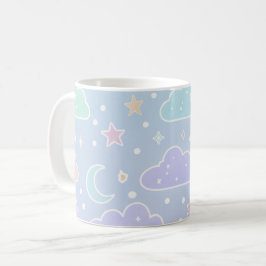 Café Taza estética de Luna y Estrellas Kawaii