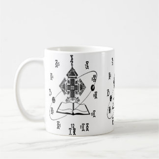 Café Taza etíope del diseño del reloj del tiempo de