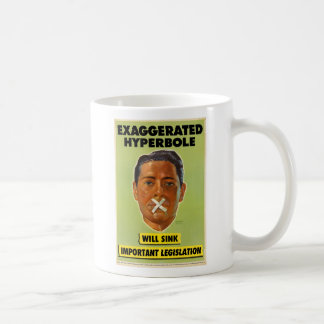 Café Taza exagerada de la hipérbole