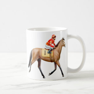 Café Taza excelente del caballo de carreras de la bahí