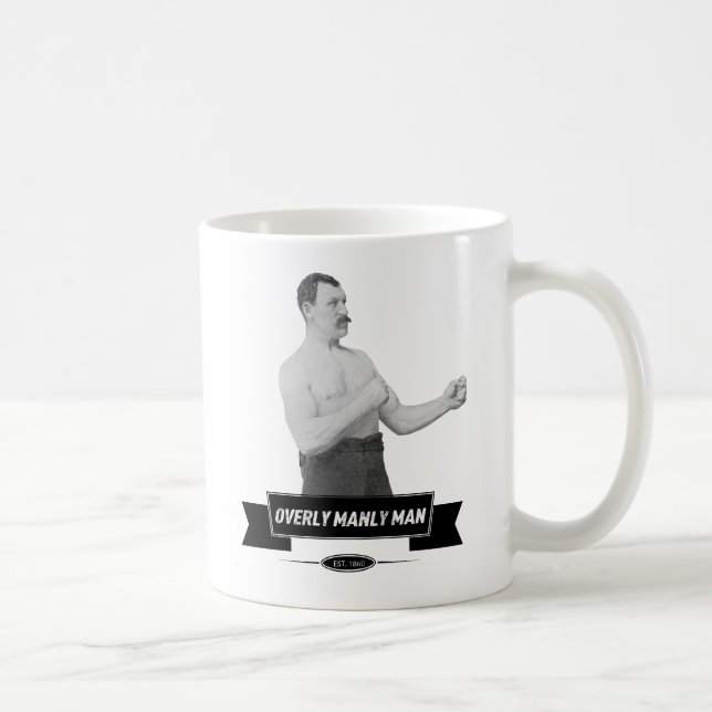 Café Taza excesivamente de hombres del hombre (Derecha)