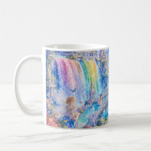 Café Taza Fantasía de Cascada de Hada de Arcoíris