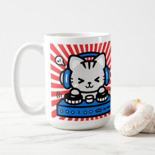 Café Taza Feel the music ,Taza de gato lindo