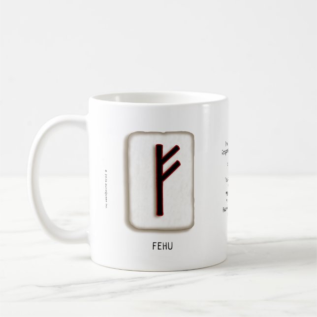 Café Taza Fehu RuneStone de 11 oz. (Izquierda)