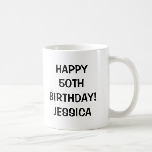 Café Taza Feliz Cumpleaños 50   Año de edad personaliza