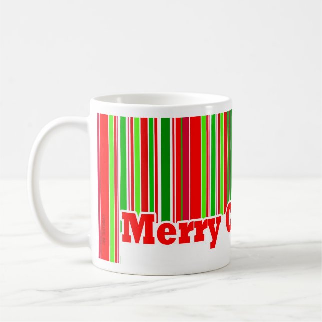 Café TAZA feliz de las FELICES NAVIDAD de la raya (Izquierda)
