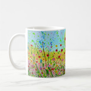 Café Taza feliz de las flores