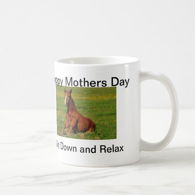 Café Taza feliz del caballo del Día de la Madre (Derecha)