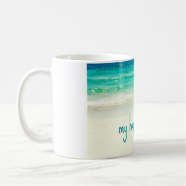 Café Taza feliz del lugar de la playa