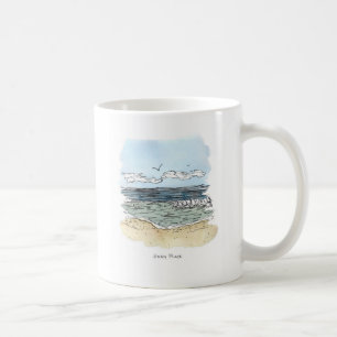Café Taza feliz del lugar de la playa
