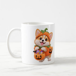 Café Taza Feliz Día de Brujas Corgi Calabaza Lindo