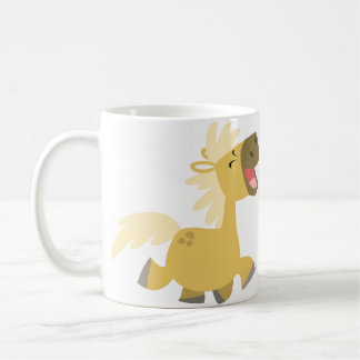 Café Taza feliz linda de los potros del dibujo animado