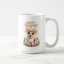 Café Taza Feliz Pascua Corgi – Perro con Orejas de Cone