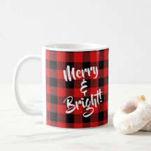 Taza "feliz y brillante" de la tela escocesa del