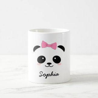 Café taza femenina personalizada de la panda animal
