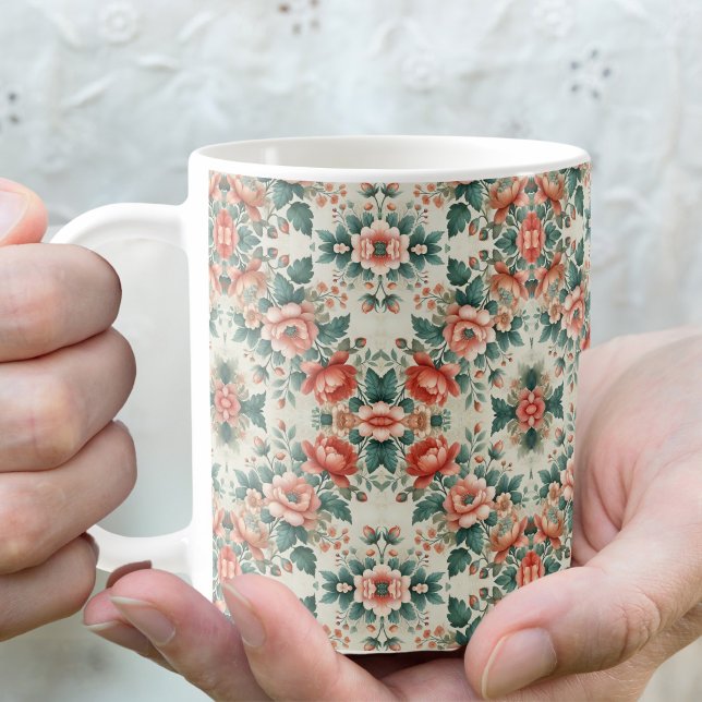 Café Taza floral de cabaña de campo (Subido por el creador)