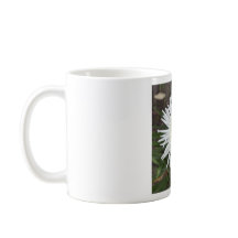 Taza floral de dalia de cactus blanco