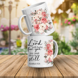 Café Taza floral de Escrituras Cristianas