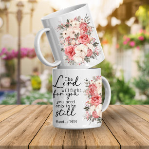 Café Taza floral de Escrituras Cristianas