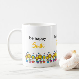 Café Taza floral de girasoles felices