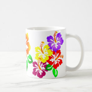 Café Taza floral de hibisco