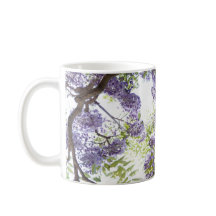 Taza floral de la taza de la flor púrpura de las