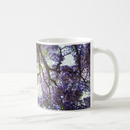 Café Taza floral de la taza de la flor púrpura de las