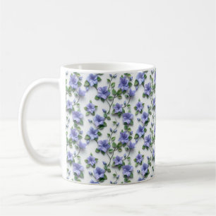 Café Taza floral de lavanda con vides colgantes botánic