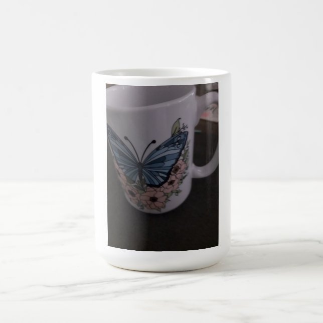 Café taza floral de mariposa (Centro)