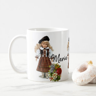 Café Taza Floral de Muñeca Victoriana