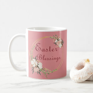 Café Taza floral de Pascua con bendiciones