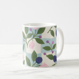 Café Taza floral del caprichoso jardín de arándanos