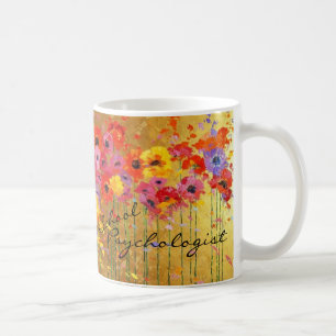 Café Taza floral del psicólogo de la escuela